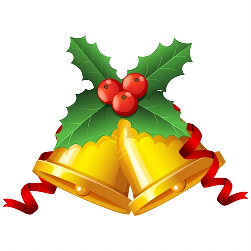 Christmas Decoration Golden Christmas Bells Sticker